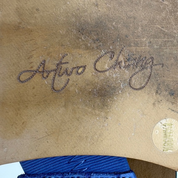 Arturo Chiang Blue Reptile Slide On Flat Sandals; Size 8.5; Heel Rise 0.25" - Picture 10 of 10